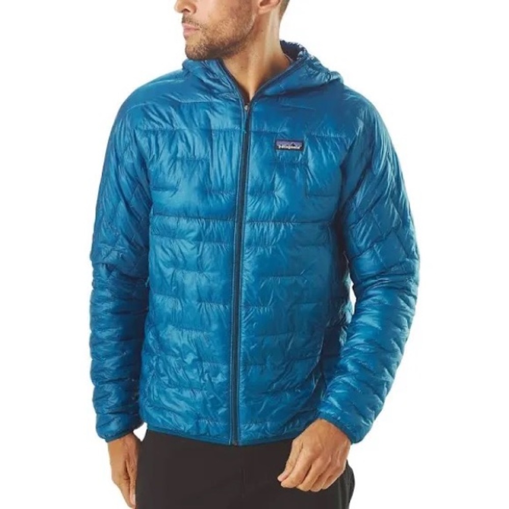 SOLD!! Patagonia Mens Micro Puff Hoodie Puffer Jacket Small Blue